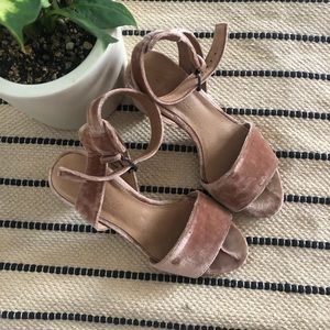 Madewell Claudia Sandal Velvet Blush Block Heel